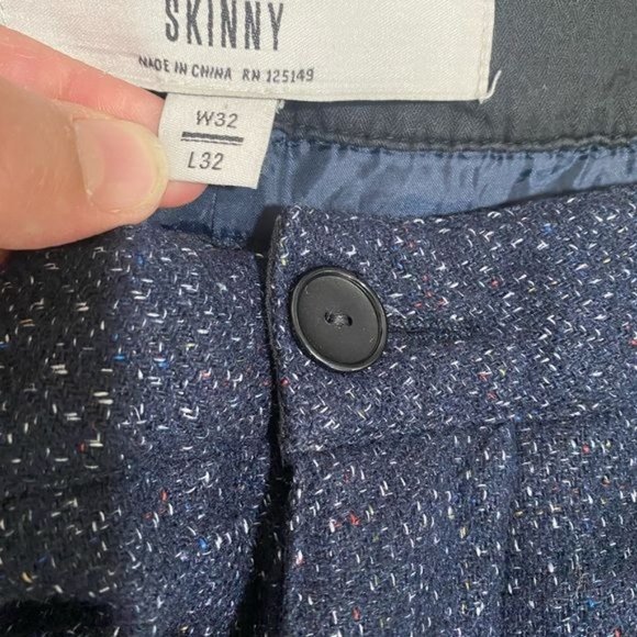 Top man mens wool blend pants slacks navy blue size 32x32 - Picture 7 of 8